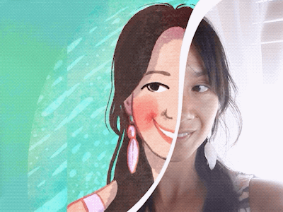 animated portrait -toonme challenge 2danimation animation digital art editorial illustration gif animation kidlitart portrait portrait illustration procreate animation self portrait toonme