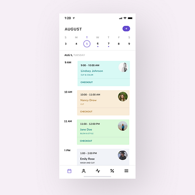 Calendar UI app design ui