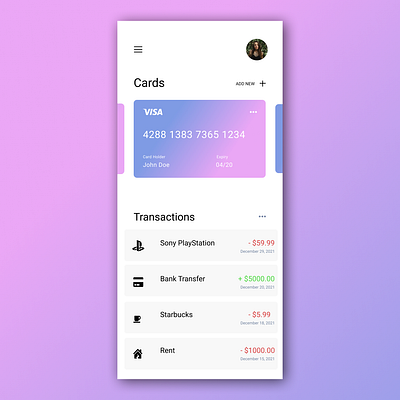 Bank App app design ui ux