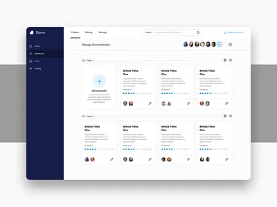 Managing Documents black blue dashboard design ui ux web white