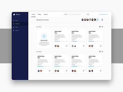 Managing Documents black blue dashboard design ui ux web white