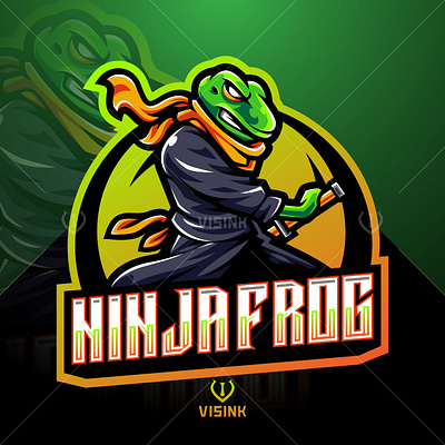 Ninja frog esport mascot logo animal logo branding design esport esports game design graphic design illustration logo mascot logo