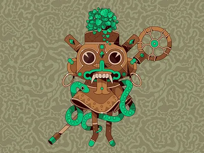 MACETA SERPIENTE 2d caricatura cartoon design planta serpiente vector