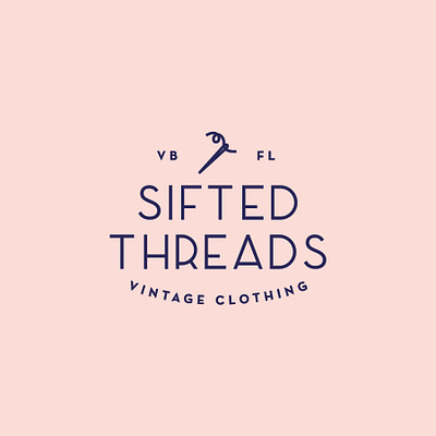 Sifted Thread Logo branding clothing logo midcentury needlework thread