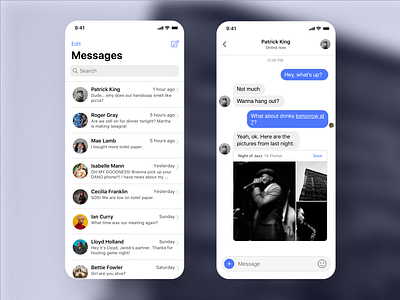 Messaging - DailyUI #013 chat dailyui ios messages photo sharing text ui ux