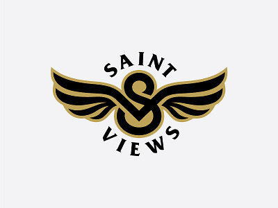 Saint Views badge design branding design identity logo patch design vector vintage design wings