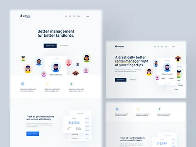 Landing Page Concepts app branding cards clean concept design homepage illustration indentity interface landing page layout minimal saas startup ui ux web web design website