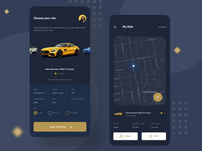 Luxury Rental Car app car design luxury mobile rental ride ui ux