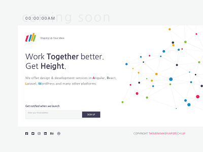 Coming Soon page "ThemeMakker" coming soon coming soon template comingsoon design dribbble graphic illustration new website thememakker ui ux