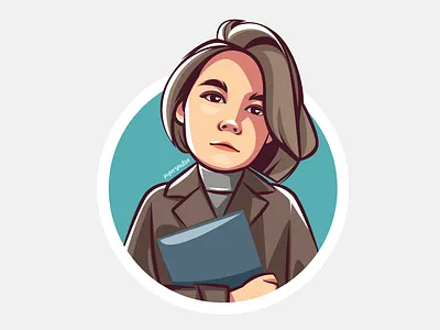 Office Girl avatar character design girl logo portrait