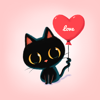 Be My Valentine😻🌹💌 balloon cat character cute digitalart doodle drawing emoji emoji set emojiexperts event heart illustration love stickers sweety valentine valentine day