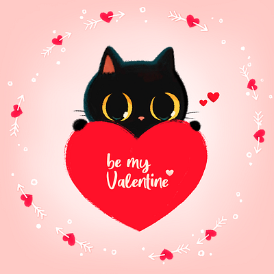 Be My Valentine😻🌹💌 animal blackcat cat catlove character cute drawing emoji emoticon gift heart illustration imessage stickers valentine valentine day valentinesday