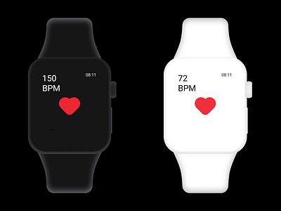 Apple Watch Heart Monitor aftereffects animation apple apple watch design figma heart icon simple ui ux valentinesday watch