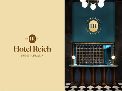 Hotel Reich branding design gold gold logo hotel hotel branding hotel logo logo moye moyedesign retro retro logo simple design ui design ux