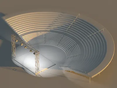 Sunrise over auditorium 3d 3d art auditorium theatre