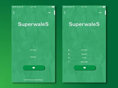 Log in page app illustrator ui ux web