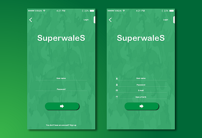 Log in page app illustrator ui ux web