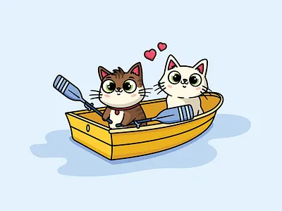 The Paw-fect Valentines animal branding cat character colourful creative cute design dribbbleweeklywarmup flat graphic graphic design graphicdesign heart illustration illustrator love minimal valentines vector