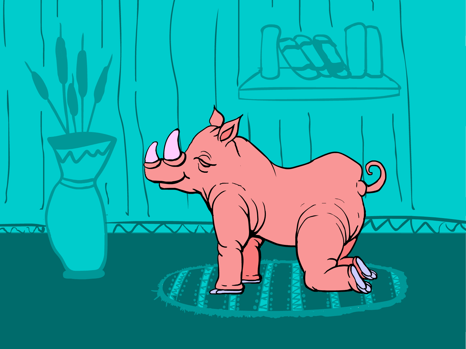 Rhino Cat-Cow Yoga animal animation animal illustration animal yoga character animation character illustration funny animal funny yoga rhino rhino animation rhino lovers rhinoceros yoga animation yoga lovers yoga pose