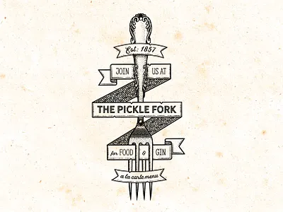 The Pickle Fork affinity designer banner banners brushes fork free illustrator restaurant vintage vintage logo