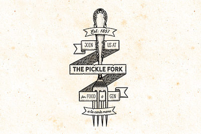 The Pickle Fork affinity designer banner banners brushes fork free illustrator restaurant vintage vintage logo