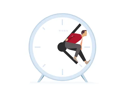 Stuck in time illustration clock employee gesture hr human illustration management payroll pose productivity stuck time timeless udhaya