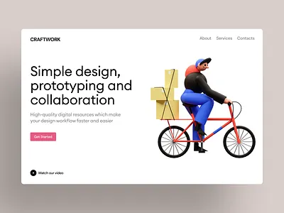 3DDD + Hero Header = Love 3d 3ddd blender colorful cool craftwork delete delivery design education illustrations incredible loading modern notification playful trendy unique volumetric workflow