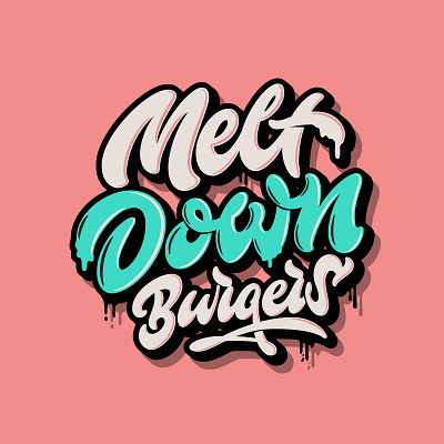 Melt Down Burger brush handmade lettering letters logo logotype script typeface typism typography