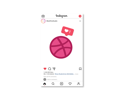 We Love Dribbble! basketball block five blockfive design designer dribbble figma illustration illustrator instagram like love photoshop social media valentines vector vector art