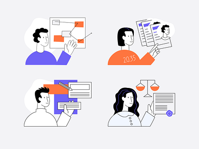 Illustration for positions branding character illustration monochrome promo site ui ux vector web design