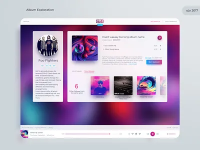 Ujo Music album branding logo music player ui user interface ux web webapps website