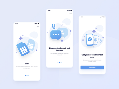 Onboarding App Screens app design figma flat illustration ios iphone x onboarding ui sim card ui ux vector