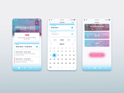 Visa days checker app check controls days illustration ui ux vector visa web