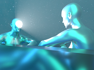 The Other Side - Render #69 100days 3d abstract aesthetic arnoldrender c4d cinema 4d concept design everyday hole line art love maxon michael rappaz neon neon light night render sky
