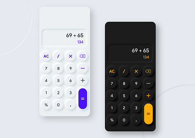 Daily UI #4 - Calculator blackandwhite calculator calculator app calculator ui daily ui dailyui dailyui 004 dark mode designchallenge light mode minimal app design mobile app mobile design mobile ui neumorphic neumorphism skeuomorph app skeuomorphism ui uidesign