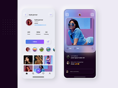 Instagram Neomorphic Redesign animation app branding design flat icon illustration instagram logo minimal neumorphic neumorphism redesign typography ui ux vector web website