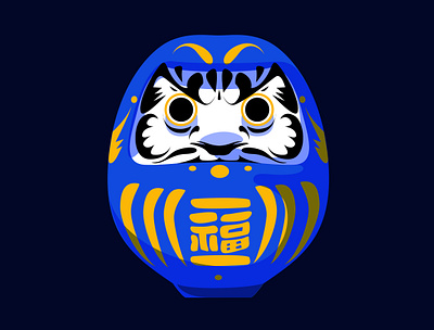 Blue Daruma art craft big eyes blue chance daruma doll japan tradition japanese culture luck lucky peaceful protection ultramarine