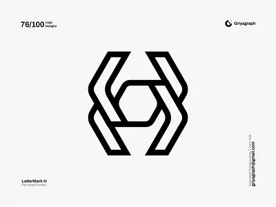 LetterMark H branding color creative design flat graphic h icon idea identity letter mark line logo minimal modern rounded simple symbol vector