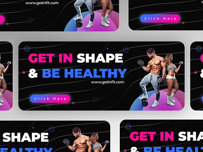 Fitness Gym Banner Concept ads ads design banner banner ads concept fitness banner gym gym banner gym flyer health health ads health app health ui healthy banner sandeep sandy team ui web