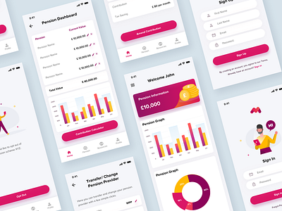 Moxie clean design gradient illustration login simple ui ux