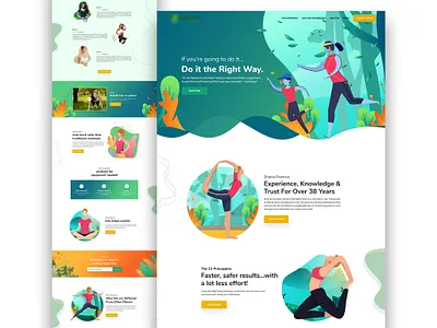 Yoga Training Agency 2020 trend agency website clean design colors design illustration landing page new design training typography vector website yoga yoga app