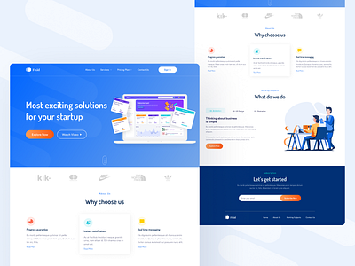 Fixid agency Landing Page agency branding business color design features footer illustration landing page logo typography website website design