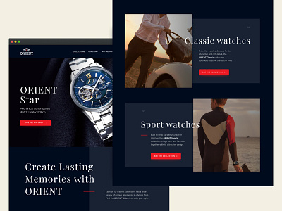 Orient watches website redesign design figma layout ui ui ux design web web design website