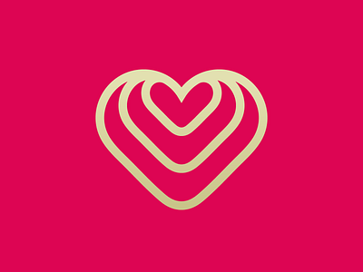 Happy Hearts clean design geometric heart line logo logomark modern valentines