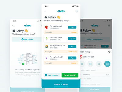 Elves Payment modal ai app clean design interaction ios payment ui ux