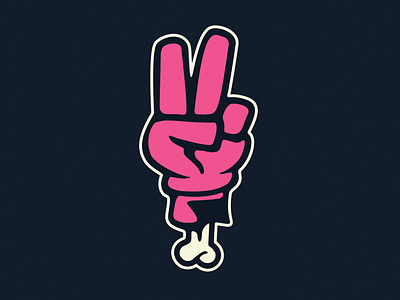 Deuces Up ✌🏽 bone branding branding design design flat graphic design hand illustration illustrator logo minimal peace vector