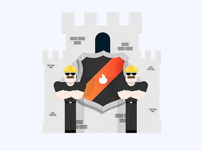 FIREWALL SECURITY castle constuction firewall hardhat illustraion illustration art illustrator security app security software security system shield