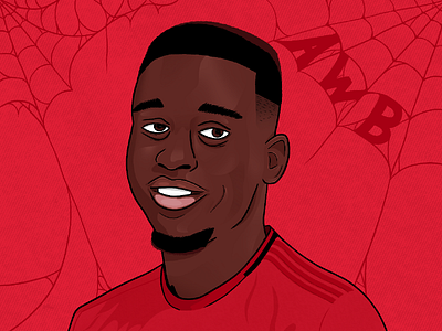 Aaron Wan-Bissaka art design flat football illustration man utd manchester manchester united painting portrait procreate procreate app soccer