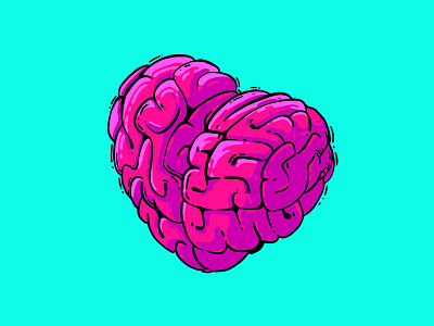 Sapiosexual adobe fresco brain flat heart illustration love valentine valentines day vector