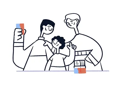 10 Minute Habits: Quality Time branding couple flat illustration kids web